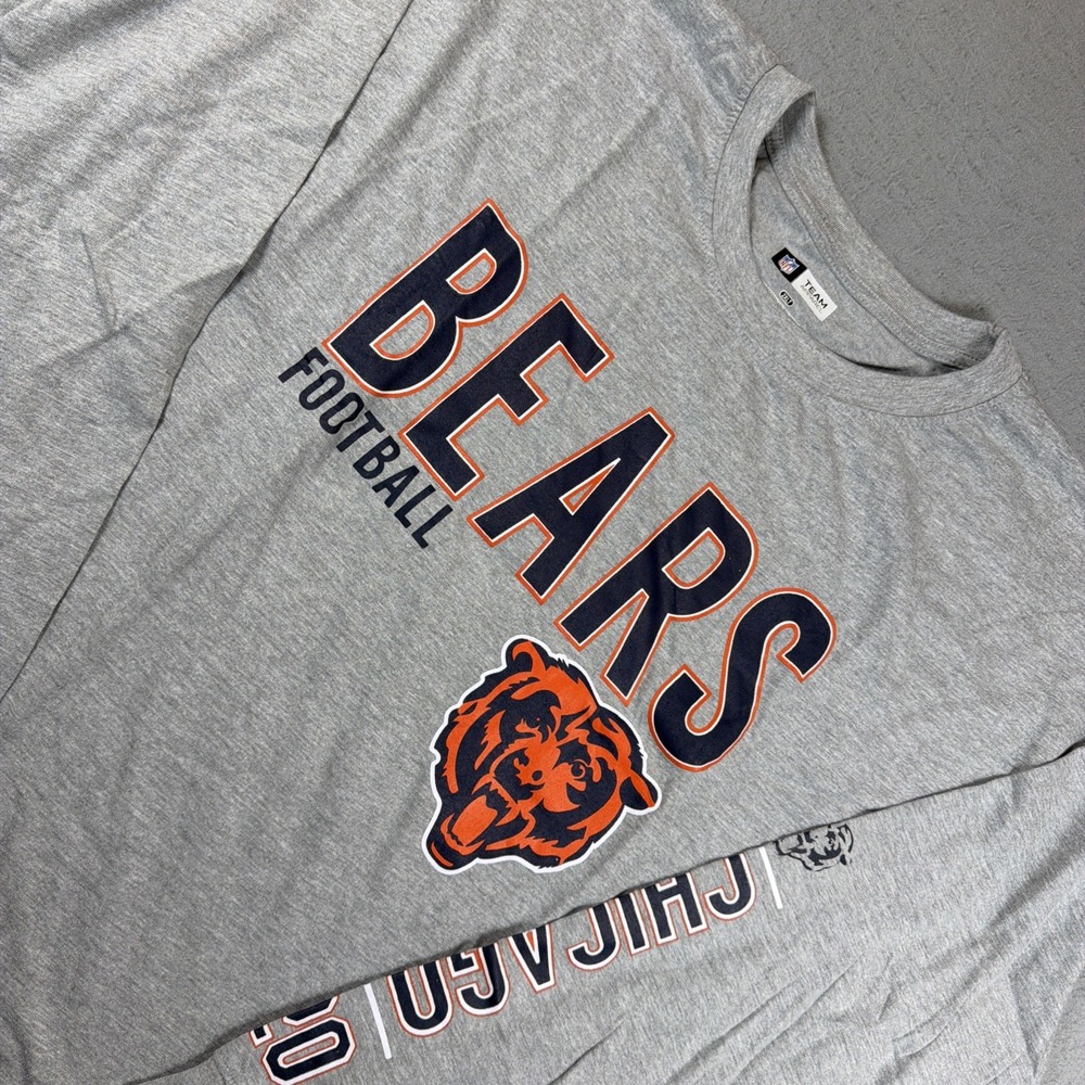 Chicago Bears NFL Team Apparel Long Sleeve Men's 2XLT (3XLT) Shirt Logo Sleeve
